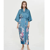 Women's Blossoms And Butterflies Floral Print Silk Kimono